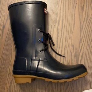 COPY - COPY - Hunter Ackley Lace Navy Rain Boot